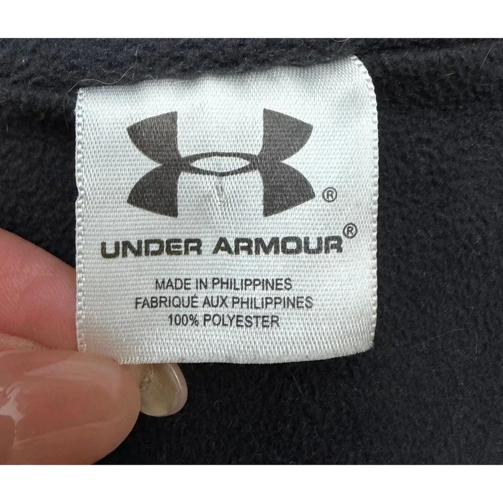 Under Armour Black Fleece Lined Full Zip Windbreaker Jacket Men's XL